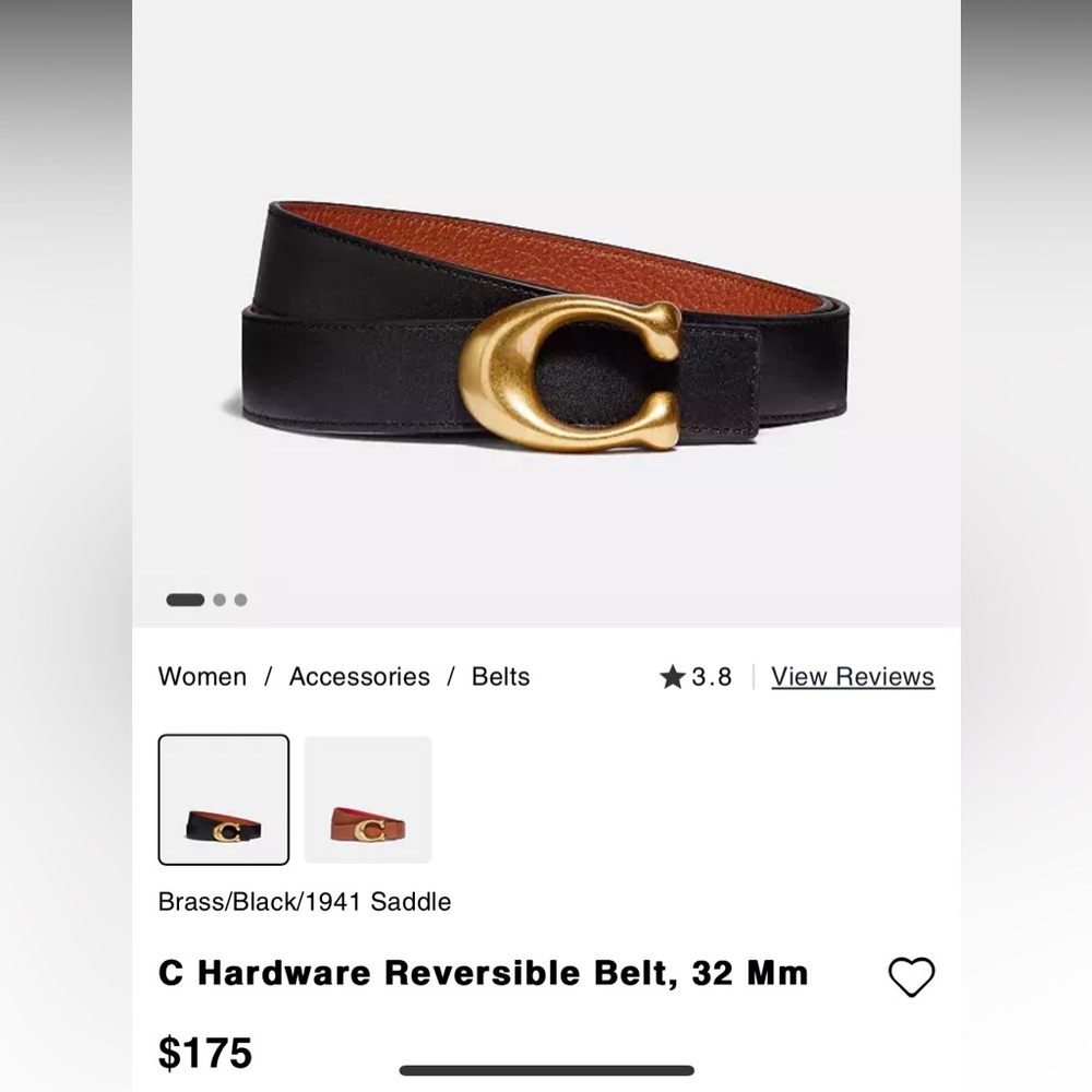 Black size S coach belt with limited wear